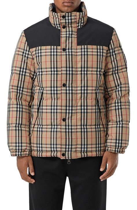 burberry down jacket mens|burberry check cropped puffer jacket.